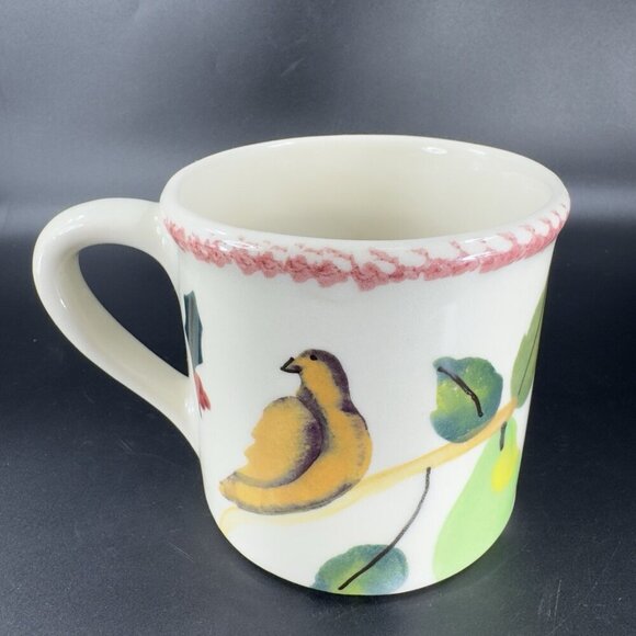 Hartstone Dove Partridge Pear Holly Bird Coffee Mug Cup Stoneware Vintage Mug - Picture 9 of 12
